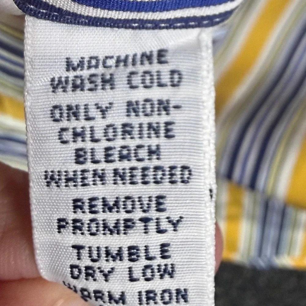 Polo Ralph Lauren Stanton Classic Fit Shirt Mens XL Yellow Blue Striped Long Slv